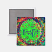 Transformeer  bloemengroene trendy inspirerend magneet (Voorkant / Achterkant)