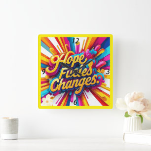 "Transformeer je leven" Vierkante Klok