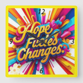 "Transformeer je leven" Vierkante Klok (Voorkant)