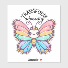 Transformeer tegenspoed vlinder sticker