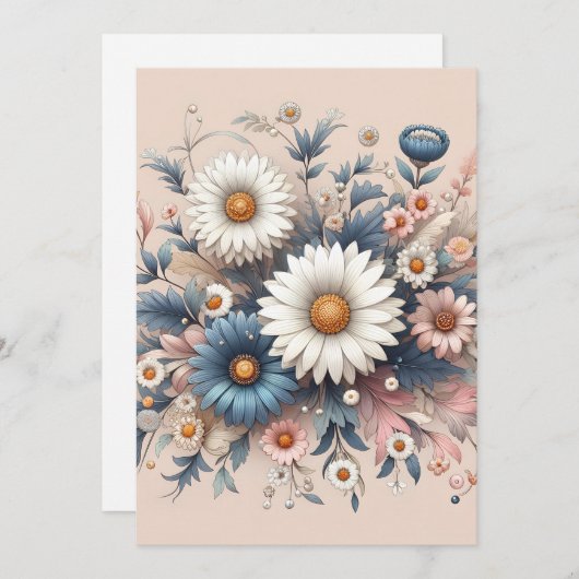 Transformeer uw ruimte met Elegant Daisy Floral Kaart (Voorkant / Achterkant)