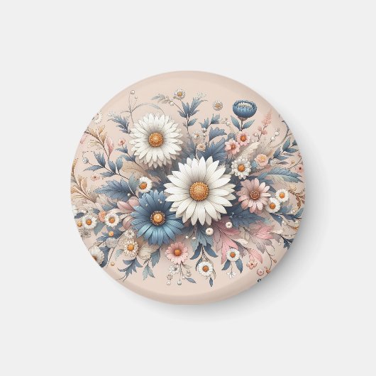 Transformeer uw ruimte met Elegant Daisy Floral Magneet (Voorkant)