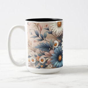Transformeer uw ruimte met Elegant Daisy Floral Tweekleurige Koffiemok