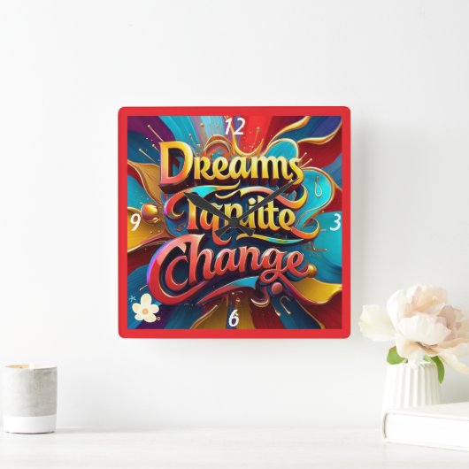 "Transformeer uw wereld" Vierkante Klok (Huis)