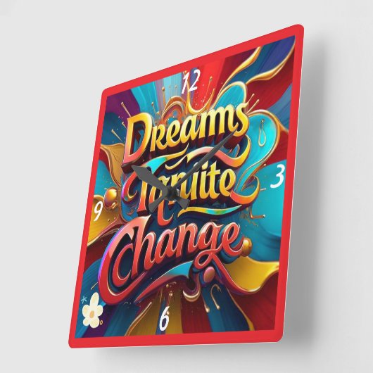 "Transformeer uw wereld" Vierkante Klok (Hoek)