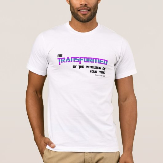 Transformer T-shirt Texte bleu violet (Devant)