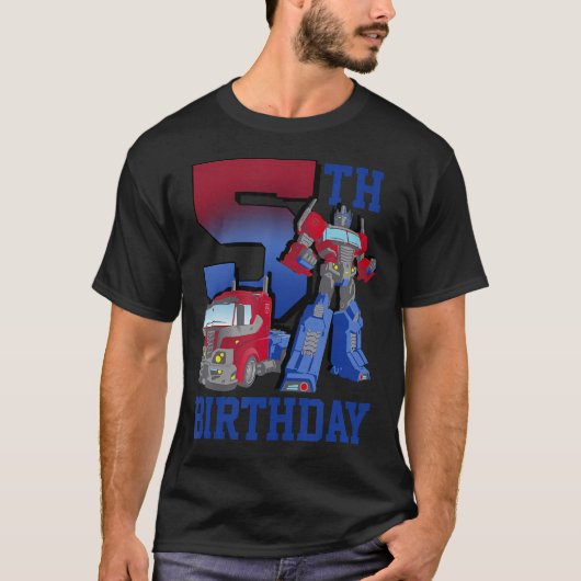 Transformers Optimus Prime 5e verjaardag Gradient  T-shirt (Voorkant)