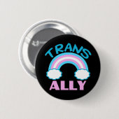 Transgender Ally Black Ronde Button 5,7 Cm (Voorkant /achterkant)