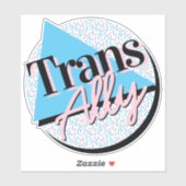 Transgender Ally Pink Blue 80s Memphis Sticker (Vel)