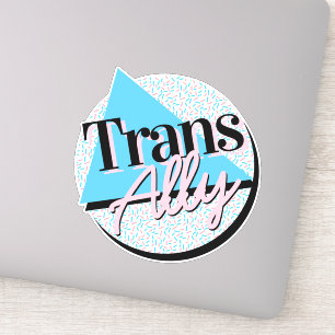 Transgender Ally Pink Blue 80s Memphis Sticker
