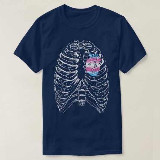 Transgender Anatomic Heart Ribcage Trans Pride H T-shirt (Design voorkant)