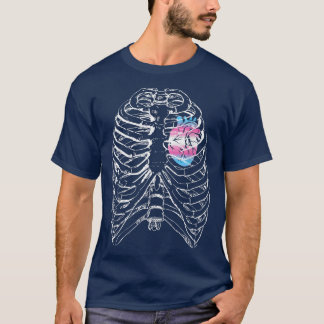 Transgender Anatomic Heart Ribcage Trans Pride H T-shirt