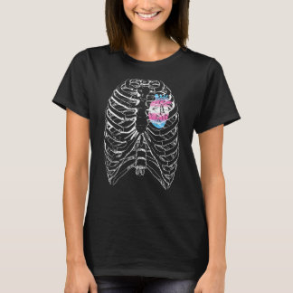 Transgender Anatomic Heart Ribcage Trans Pride H T-shirt