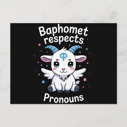 Transgender Baphomet respecteert voornaamwoorden T Briefkaart (Voorkant)