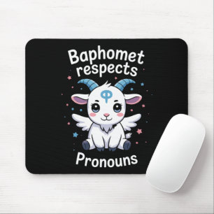 Transgender Baphomet respecteert voornaamwoorden T Muismat
