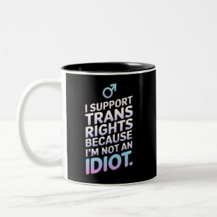 Transgender Bondgenoot Trans Pride Vlag Ondersteun Tweekleurige Koffiemok