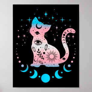 Transgender Cat Astrologie Hemelse LHBT Pride Tra Poster