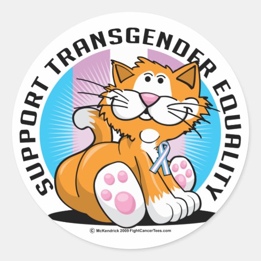 Transgender Cat Ronde Sticker (Voorkant)
