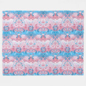 Transgender Dragon Damask - Trans Pride Flag Kleur Fleece Deken (Voorkant (Horizontaal))