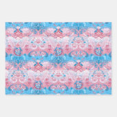 Transgender Dragon Damask - Trans Pride Flag Kleur Inpakpapier Vel (Voorkant)
