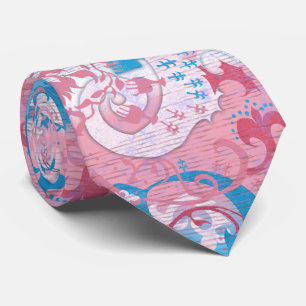 Transgender Dragon Damask - Trans Pride Flag Kleur Stropdas