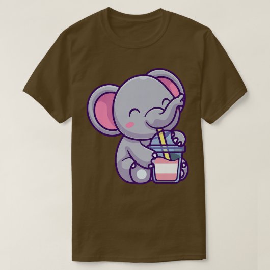 transgender elephant bubble tea transgender elepha t-shirt (Design voorkant)