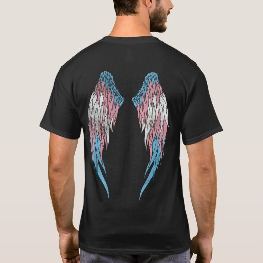 Transgender Flag - Angel Wings T-shirt (Achterkant)