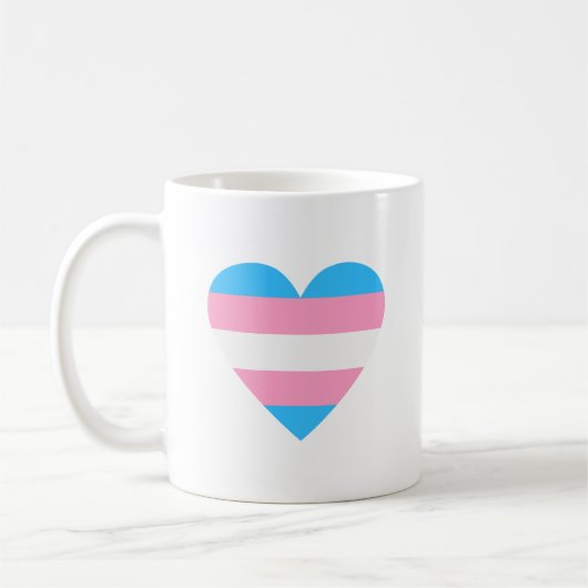 Transgender Flag Heart Koffiemok (Links)