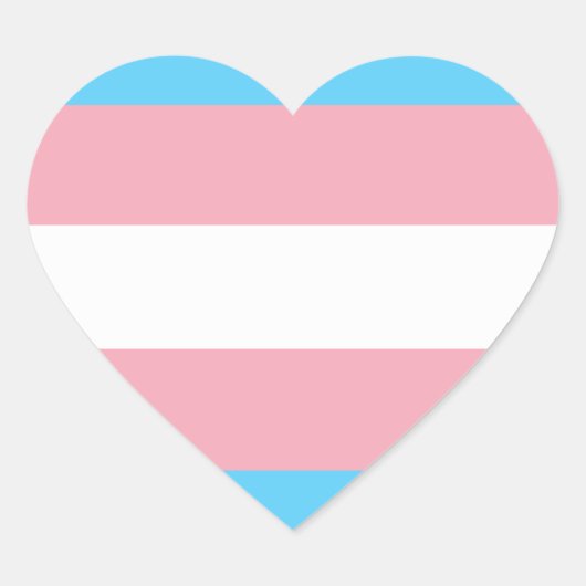 Transgender Flagge Hart Sticker (Voorkant)