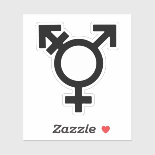 Transgender Gender Symbol Sticker (Vel)