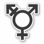 Transgender Gender Symbol Sticker (Voorkant)