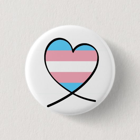 Transgender Heart Ronde Button 3,2 Cm (Voorkant)