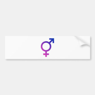Transgender Hermaphrodite Gender Pride Symbool Bumpersticker