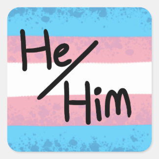 Transgender Hij/hem voornaamwoord sticker