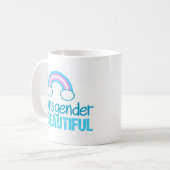 Transgender is een prachtige regenboog koffiemok (Voorkant links)
