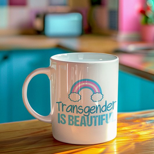Transgender is een prachtige regenboog koffiemok