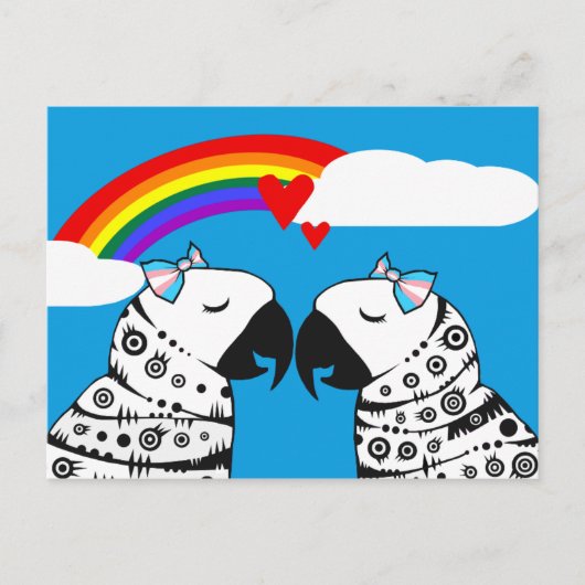 Transgender Lesbian Parrots Coupe Briefkaart (Voorkant)