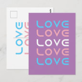 Transgender Love Love Love Geldbeutel Briefkaart (Voorkant / Achterkant)