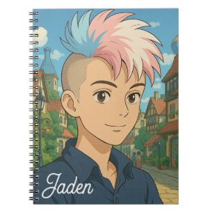 Transgender met Mohawk Anime Persoon LGBTQIA+ Notitieboek