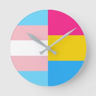 Transgender Panseksueel Dubbele Pride Vlag Ronde Klok