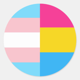 Transgender Panseksueel Dubbele Pride Vlag Ronde Sticker