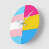 Transgender Pansexual Dual Pride Flag Ronde Klok (Hoek)