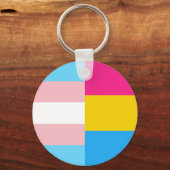 Transgender Pansexual Dual Pride Flag Sleutelhanger (Voorkant)