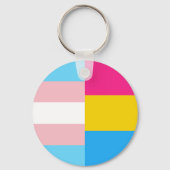 Transgender Pansexual Dual Pride Flag Sleutelhanger (Achterkant)