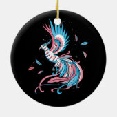 Transgender Phoenix Reborn Transsexual Flag LGBT T Keramisch Ornament (Achterkant)