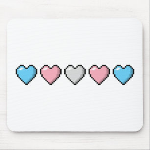 Transgender Pixel Hearts Muismat