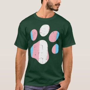 Transgender Poot Print Trans Pride Flag Hond Kat T-shirt