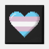 Transgender Pride 8-bit Pixel Heart Magneet (Voorkant)