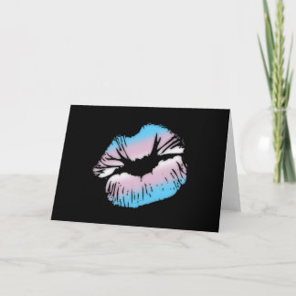 Transgender Pride Big Kissing Lips Kaart
