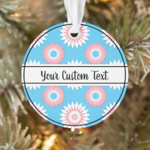 Transgender-pride blauw bloempatroon ornament